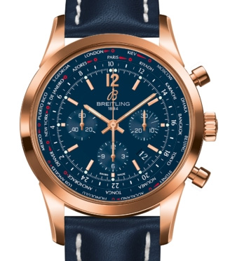 Breitling Transocean Chronograph Unitime Red Gold Pilot RB0510V1 / C880 / 101X / R20BA.1 copy watches sale